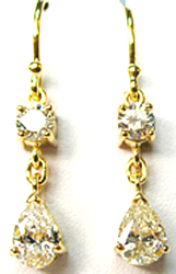 Jacques 18 Kt Yellow Gold Diamond Drop Earrings