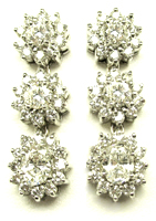 Jacques 18 Kt White Gold Diamond Dangling Earrings