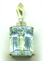 Aquamarine Diamond Pendant