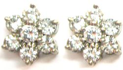 Jacques 18 Kt White Gold Diamond Earrings