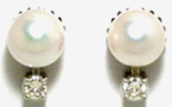 Jacques 18 Kt White gold Pearl and Diamond Earrings