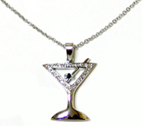 Martini Glass Diamond Pendant